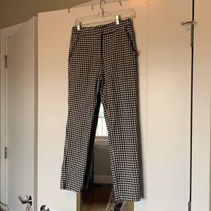Cropped gingham ruffle pocket pants